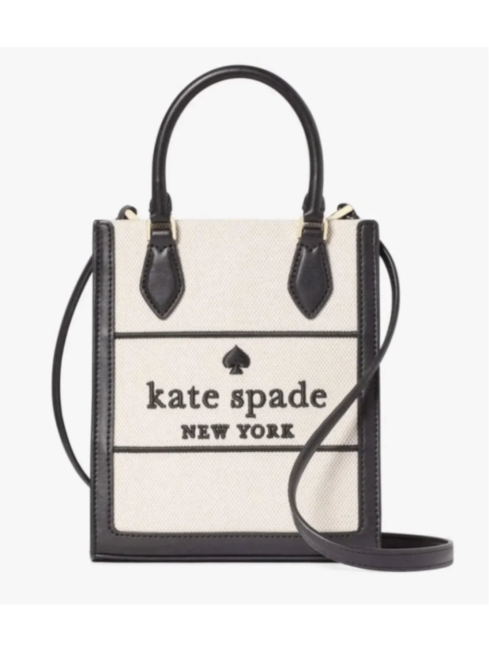 Kate Spade Ellie Mini Canvas Leather Crossbody Bag Black Multi